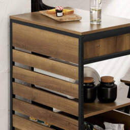 Sobuy Fkw118-Pf, Industrial Vintage Style Kitchen Trolley Cart Kitchen Storage Trolley Serving Trolley,,w60Xd45Xh90 - thumbnail 7