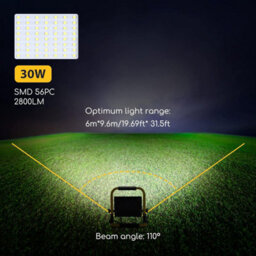 Aigostar European Standard Plug - 30W Led Work Light 2800Lm Portable Super Bright Loft Light - thumbnail 2
