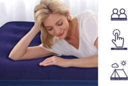 Deluxe Inflatable Mattress Air Bed Puncture Resistant Pv Soft-Touch Flocked Material Single - thumbnail 3