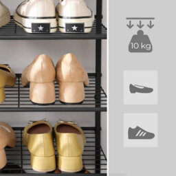 Songmics Shoe Stand, 8-Tier Vertical Storage Rack For Multiple Pairs, Black - thumbnail 4