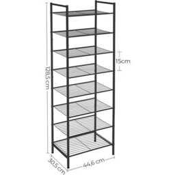 Songmics Shoe Stand, 8-Tier Vertical Storage Rack For Multiple Pairs, Black - thumbnail 2
