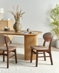 Beliani Set Of 2 Dining Chairs Amery Wood Light Brown/ Brown - thumbnail 2