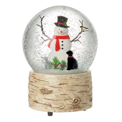 Heaven Sends Christmas Cat Dog Robin And Snowman Snow Globe, 13 X 8 Cm, Multi-Colour