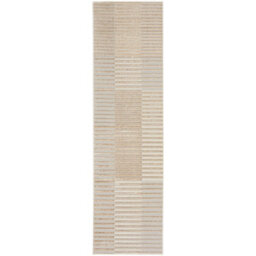 Beige Silver Striped Modern Living Room Bedroom & Dining Room Rug-239Cm X 300Cm - thumbnail 9