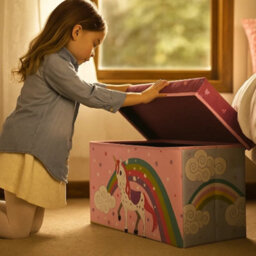 Urbn-Living Children's Toy Box Storage Chest Collapsible Ottoman Bench Seat 60 Cm Boys Girls - thumbnail 3