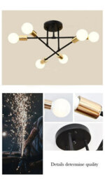 Modern Nordic Minimalist Led Pendant Light  Black  Gold Ceiling Chandelier For Living Room Bedroom  Dining Area - thumbnail 4