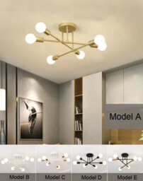 Modern Nordic Minimalist Led Pendant Light  Black  Gold Ceiling Chandelier For Living Room Bedroom  Dining Area
