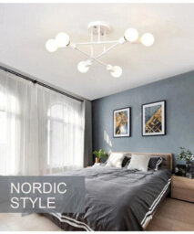 Modern Nordic Minimalist Led Pendant Light  Black  Gold Ceiling Chandelier For Living Room Bedroom  Dining Area - thumbnail 6