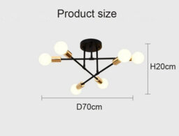 Modern Nordic Minimalist Led Pendant Light  Black  Gold Ceiling Chandelier For Living Room Bedroom  Dining Area - thumbnail 3