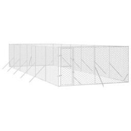 Walplus Outdoor Dog Kennel Silver 4X12X2 M Galvanised Steel - thumbnail 3
