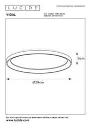 Lucide Vidal Modern Flush Ceiling Light 28Cm - Led Dim. - 1X20W 2700K - Matt Gold, Brass - thumbnail 7