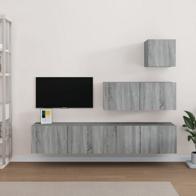 Berkfield 4 Piece Tv Cabinet Set Grey Sonoma Engineered Wood - image 1