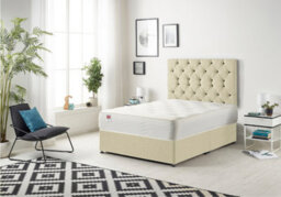 Somnior Beds Somnior Premier Linen Beige 4Ft Memory Foam Divan Bed With 4 Drawers, Mattress & Headboard - Small Double - thumbnail 2