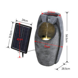 Thehotsale Egg-Shaped Solar Powered Water Fountain Garden Rockery Decor With Light, Perfect For Garden And Yard - thumbnail 9
