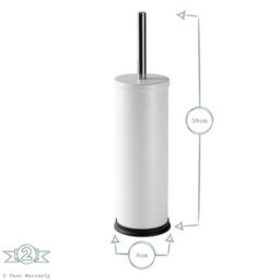 Harbour Housewares Matt White Toilet Brush And Holder - Round Brush With Non Slip Base Rust Resistant Toilet Cleaning Brush Set - thumbnail 3