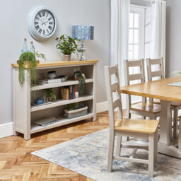 The Furniture Market Cotswold Grey Painted Wide Low Bookcase - thumbnail 4