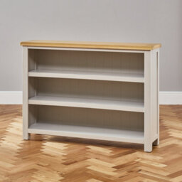 The Furniture Market Cotswold Grey Painted Wide Low Bookcase - thumbnail 6