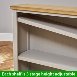 The Furniture Market Cotswold Grey Painted Wide Low Bookcase - thumbnail 8