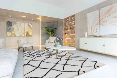 Moroccan Berber Shaggy Rugs Living Room Abstract Stone 80X150 Cm - image 1