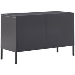 Wyld And Coco Ironcraft 2-Door Matte Black Steel Sideboard For Home Office, 100 X 40 X 65 Cm - thumbnail 6