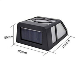 Latto Home Solar Panel Fence Led Wall Light Outdoor Waterproof Garden Security Lamp Set Of 4 - thumbnail 4