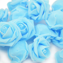 Living And Home 50-Pack Light Blue Foam Rose Heads For Wedding Decorations - thumbnail 3
