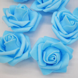 Living And Home 50-Pack Light Blue Foam Rose Heads For Wedding Decorations - thumbnail 2