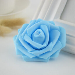 Living And Home 50-Pack Light Blue Foam Rose Heads For Wedding Decorations - thumbnail 6