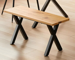 Kosy Koala Wooden  Bench With Metal Legs For Dining, Work, Or Study