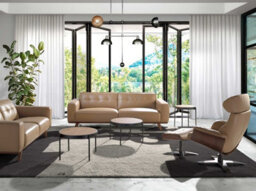 Angel Cerda Stylish Sand Leather Ottoman For Modern Living Rooms - thumbnail 3