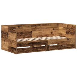Berkfield Daybed With Drawers Old Wood Engineered Wood 90 X 200 Cm Durable - thumbnail 2