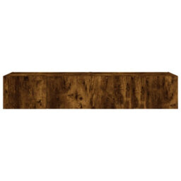 Berkfield Durable Tv Wall Cabinets With Led Lights 2 Pcs Smoked Oak 80X35X31 Cm - thumbnail 9
