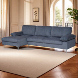 Eco Living Ravenna Jumbo Cord Sectional Corner Left Hand Facing Sofa In Grey - thumbnail 2