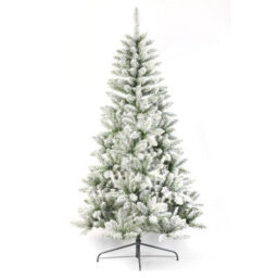 Neo 7Ft Half Xmas Snow Flocked Christmas Tree Slim Space Saving Corner Foldable Metal Stand - thumbnail 9