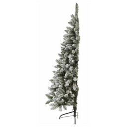Neo 7Ft Half Xmas Snow Flocked Christmas Tree Slim Space Saving Corner Foldable Metal Stand - thumbnail 7