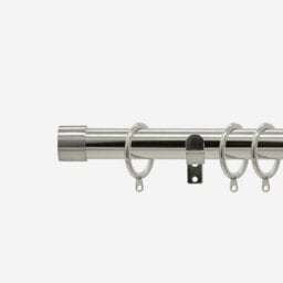 Stainless Steel 28mm End Cap Fixed Length Metal Curtain Pole  440Cm - thumbnail 1
