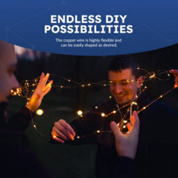 Desiretech 50 Led Battery-Powered Copper Wire Fairy Lights, 5M, Warm White, 2 Pack - thumbnail 4