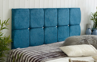 "Slumbre Monaco Chenille 2Ft6 Small Single 20"" Headboard - Teal"