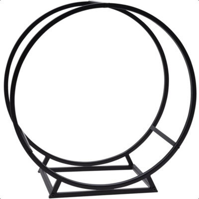 idooka Log Storage Holder Rack Outbuilding Garden Structures Modern Fireplace Indoor Outdoor Raised Stand Store Black - image 1