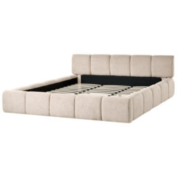 Beliani Bed Fabric Orville 180 X 200 Cm (Eu Super King) Taupe - thumbnail 4