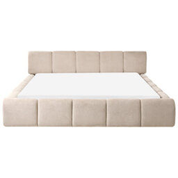 Beliani Bed Fabric Orville 180 X 200 Cm (Eu Super King) Taupe - thumbnail 5