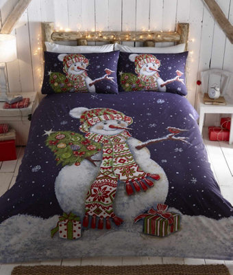 Portfolio Home Happy Snowman Super King Duvet Cover And Pillowcases - image 1