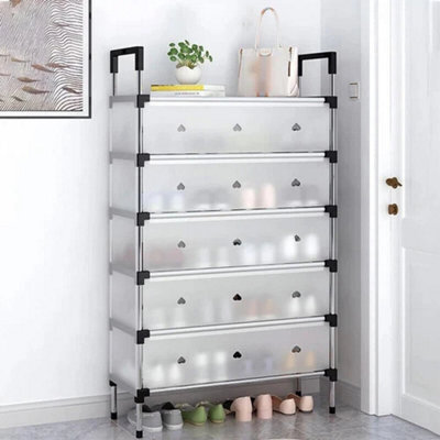 6 Tier Large Shoe Rack Storage Cabinet Organizer Shelf Stand Dustproof Home Shoes Rack - image 1