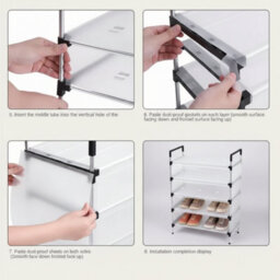 6 Tier Large Shoe Rack Storage Cabinet Organizer Shelf Stand Dustproof Home Shoes Rack - thumbnail 6