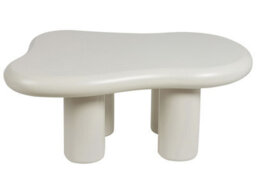 Beliani White Oval Coffee Table 100 X 70 X 40 Cm Mdf Top Pvc Legs - thumbnail 1