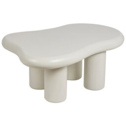 Beliani White Oval Coffee Table 100 X 70 X 40 Cm Mdf Top Pvc Legs - thumbnail 3