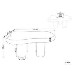 Beliani White Oval Coffee Table 100 X 70 X 40 Cm Mdf Top Pvc Legs - thumbnail 4