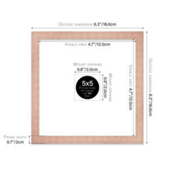 "5X5"" Bronze Picture Frame - 5X5"" Square Frame With 1X1"" Mount For 5X5""/1X1"" Pictures Art Deco Style Room Decor, 1 Pack" - thumbnail 2
