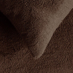 OHS Teddy Fleece Pillowcase Cover Bedding Set 2 X Thermal, 50 X 75Cm -  Chocolate - thumbnail 4