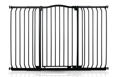 Bettacare Extra Tall Curved Top Dog Gate, 143Cm - 152Cm, Matt Black, Extra Tall 100Cm In Height, Pressure Fit Pet Gate - image 1